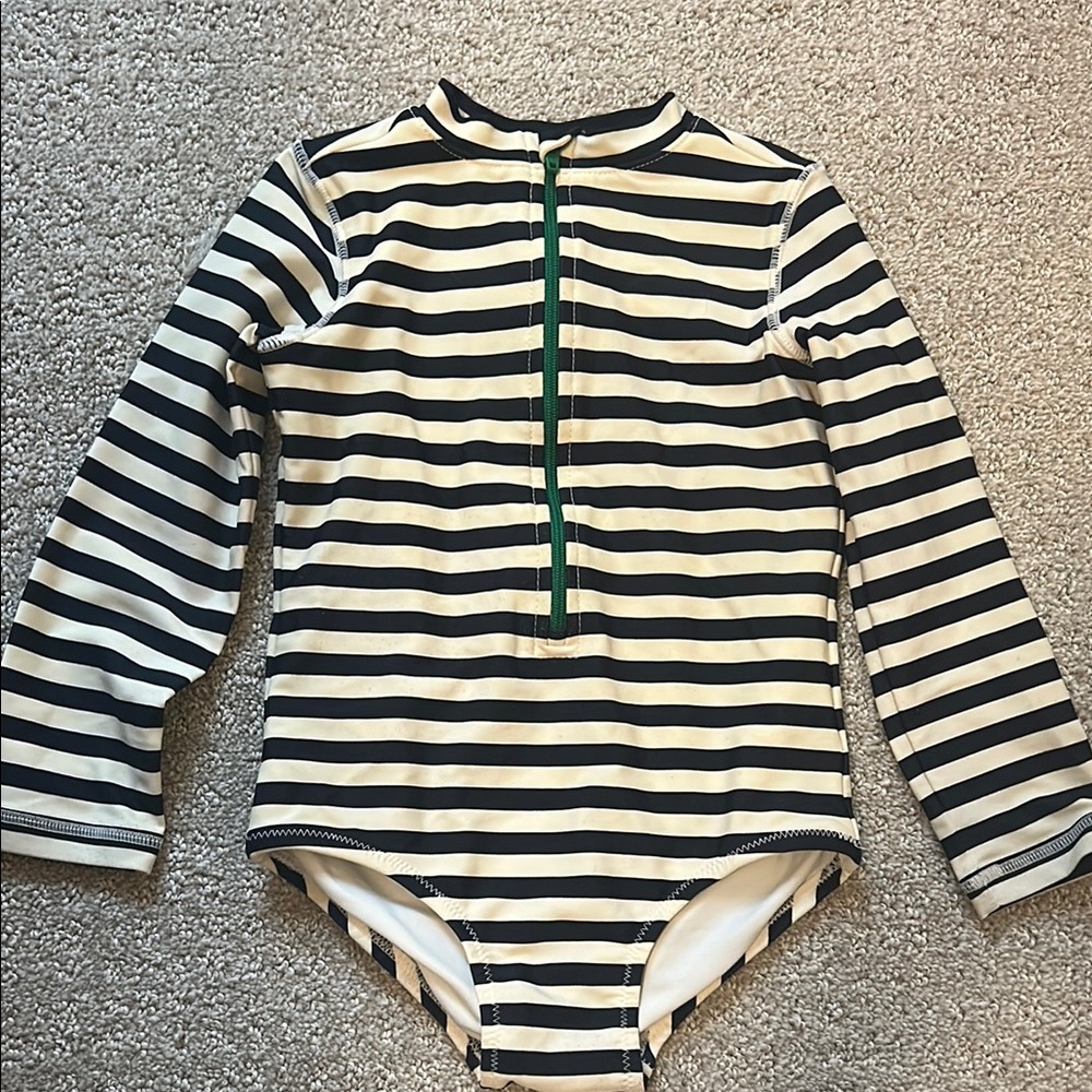 PRIMARY | Striped Long Sleeve Swimsuit